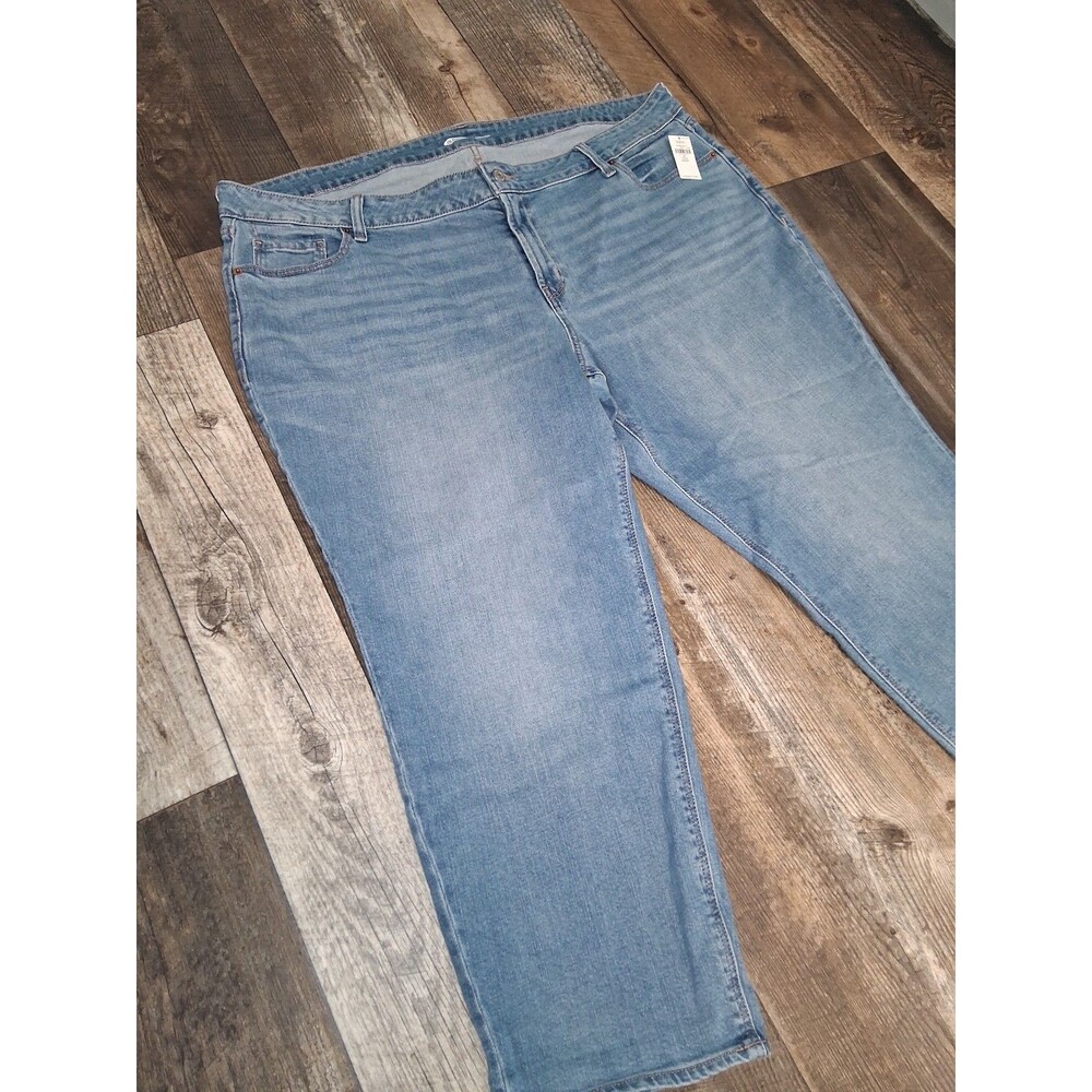 NEW! Old Navy "Jerry" Mid-Rise Boyfriend Jeans Light Wash Denim 22 Plus Short - Picture 2 of 10